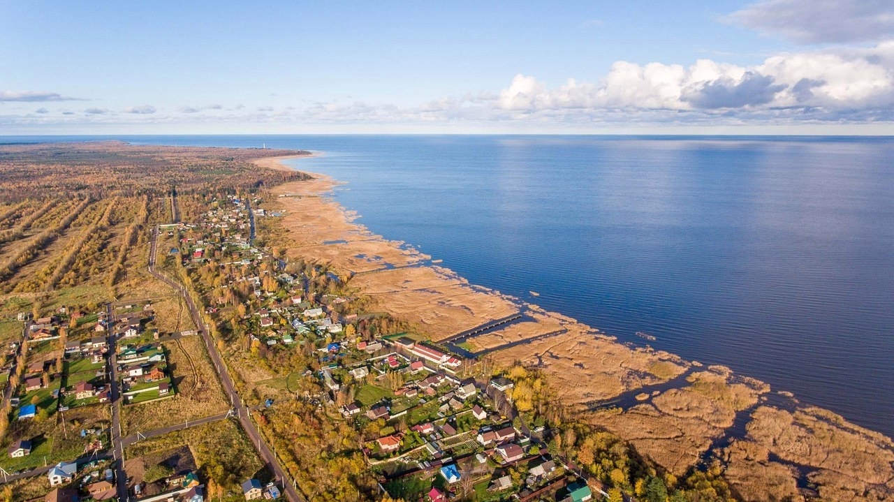 Пляж на Ладожском озере в поселке Коккорево